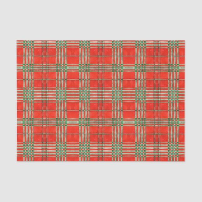 RED SCOTT TARTAN Tissue Paper (Front)