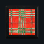RED SCOTT TARTAN Wooden Keepsake Box<br><div class="desc">The design on this RED SCOTT TARTAN wooden keepsake box is an original watercolor painting inspired by the Red Scott clan tartan. The lid is a ceramic tile. * Matching products are available in the TARTAN PLAIDS category of my shop. ** If you'd like to transfer this design to another...</div>