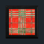 RED SCOTT TARTAN Wooden Keepsake Box<br><div class="desc">The design on this RED SCOTT TARTAN wooden keepsake box is an original watercolor painting inspired by the Red Scott clan tartan. The lid is a ceramic tile. * Matching products are available in the TARTAN PLAIDS category of my shop. ** If you'd like to transfer this design to another...</div>