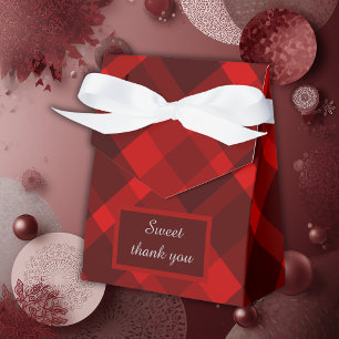 red scottish country wedding favor boxes