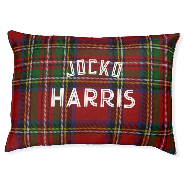 Red Scottish Tartan Pet Bed (Front)