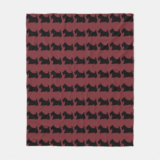Red Scottish Terrier Fleece Blanket (Front)