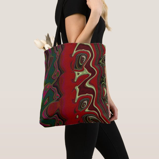 Red Scramble Tote Bag (Close Up)