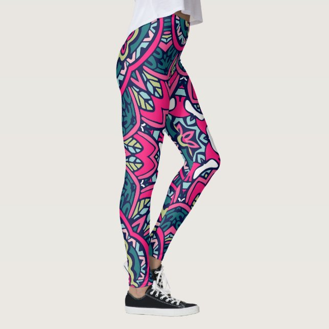Red Scrapbook Pattern Leggings  (Right)