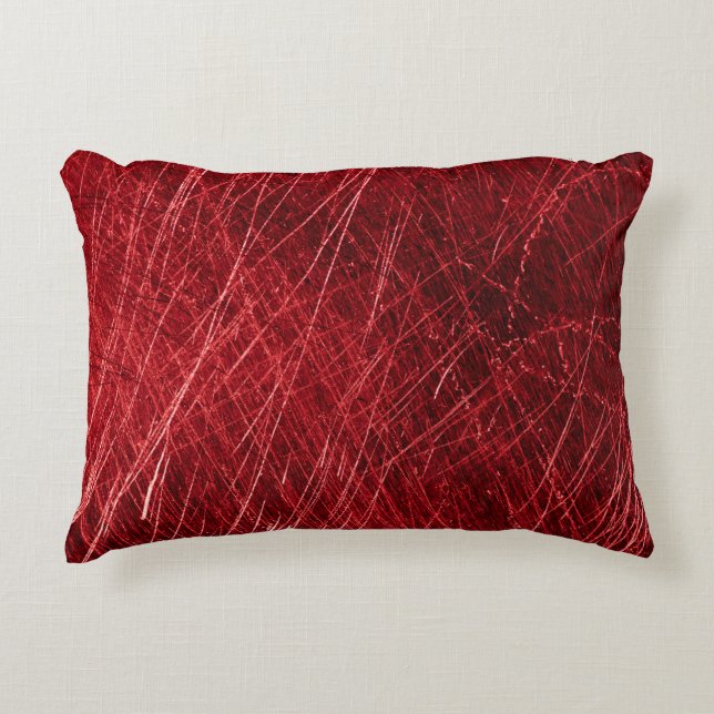 Red scratch abstract backgroundabstract, aged, alu accent pillow (Front)