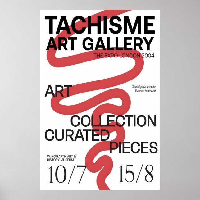 Red Scribble Tachisme Art Exhibition Poster (Front)