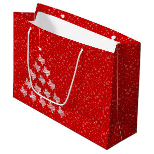 Red Scribbled Texas Christmas Tree Large Gift Bag