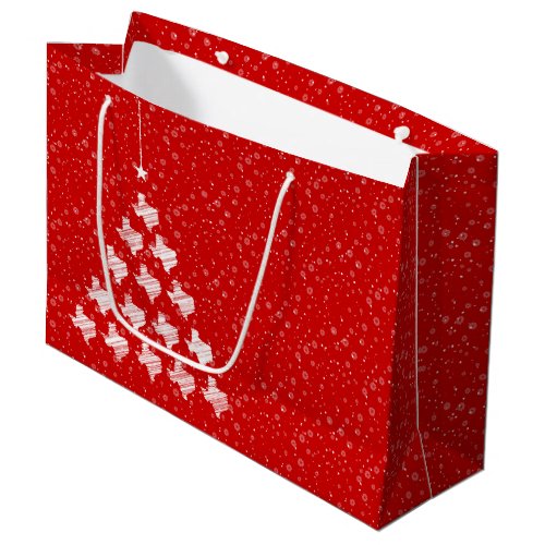 Red Scribbled Texas Christmas Tree Large Gift Bag