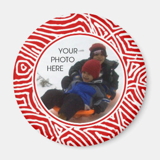 Red Scribbleprint Border Magnet