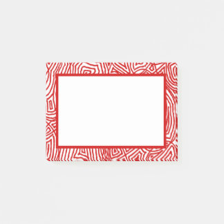 Red Scribbleprint Border Post-it Notes