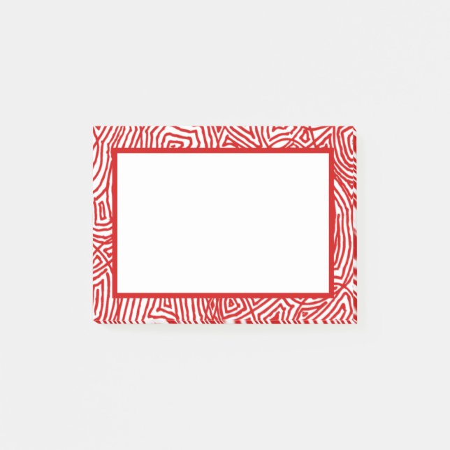 Red Scribbleprint Border Post-it Notes (Front)