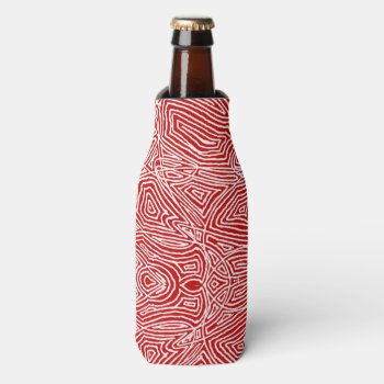 Red Scribbleprint Bottle Cooler by scribbleprints at Zazzle