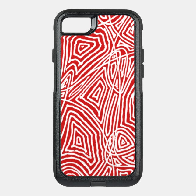 Red Scribbleprint Case-Mate iPhone Case (Back)