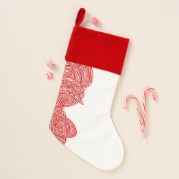 Red Scribbleprint Christmas Stocking