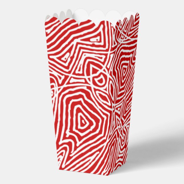 Red Scribbleprint  Favor Boxes (Back)