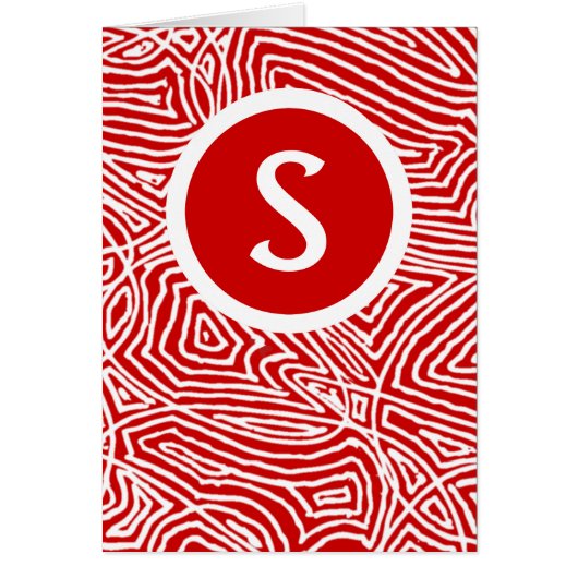 Red Scribbleprint Initial Cards (Front)