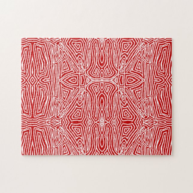 Red Scribbleprint Jigsaw Puzzle (Horizontal)