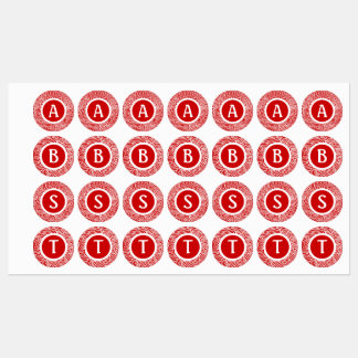 Red Scribbleprint Labels