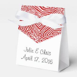 Red Scribbleprint Pattern Favor Boxes
