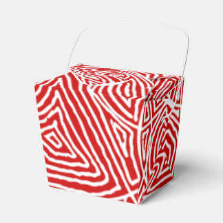 Red Scribbleprints Pattern Favor Boxes