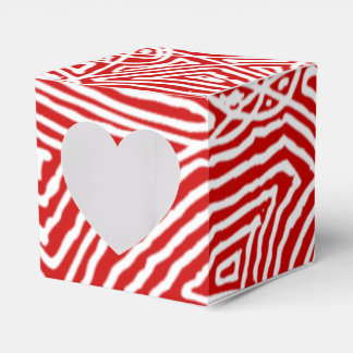 Red Scribbleprints Pattern Favor Boxes