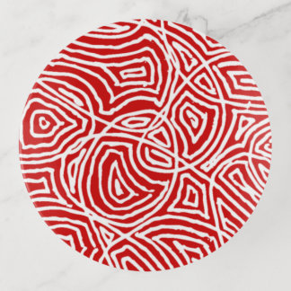 Red Scribbleprints Trinket Tray