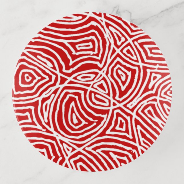 Red Scribbleprints Trinket Tray (Front)