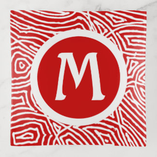 Red Scribbleprints Trinket Tray