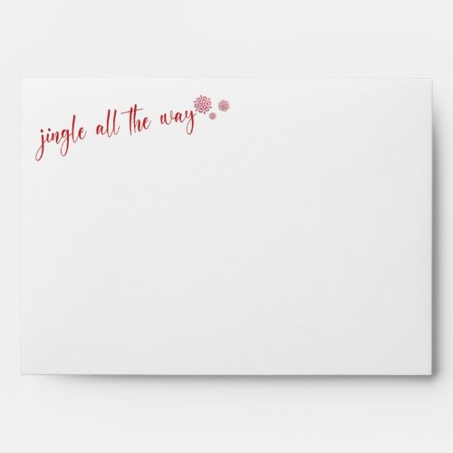 Red Script Christmas Holiday Jingle All The Way Envelope