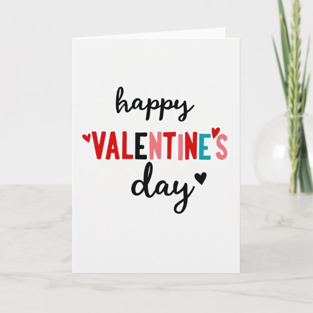 Red Script Happy Valentines Day Card (Front)