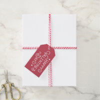 Red Script Happy Valentine's Day Gift Tags
