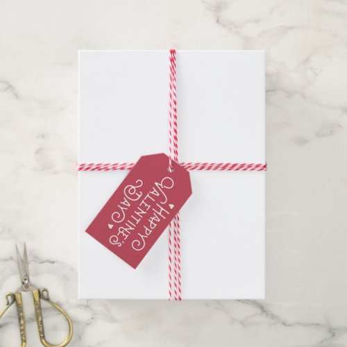 Red Script Happy Valentines Day Gift Tags