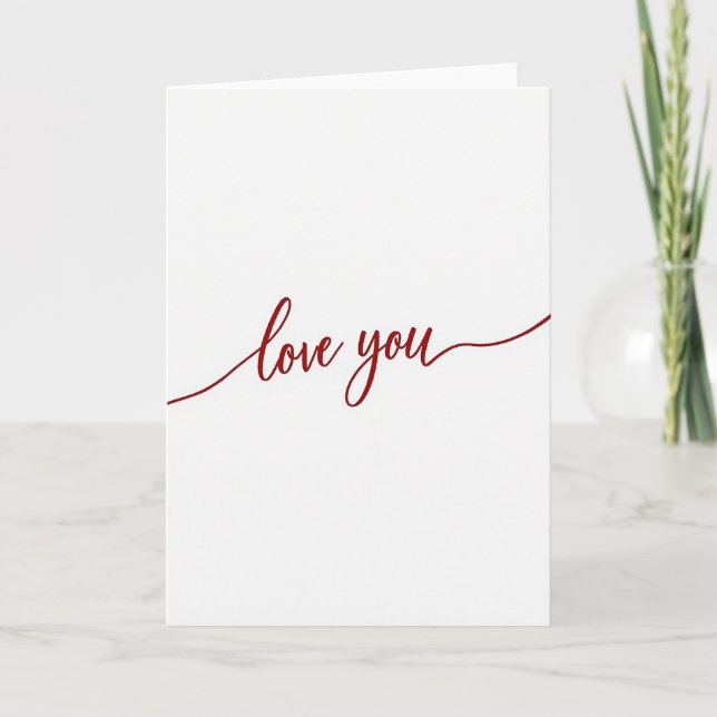 Red Script Love You Card (Front)
