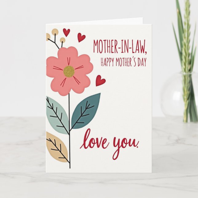 Red Script Mothers Day Card (Front)