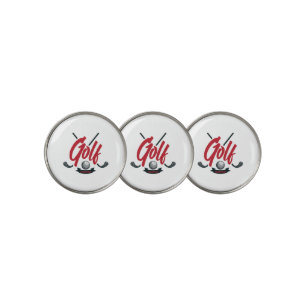 Red Script Professional Golf Ball Markers - Set 3