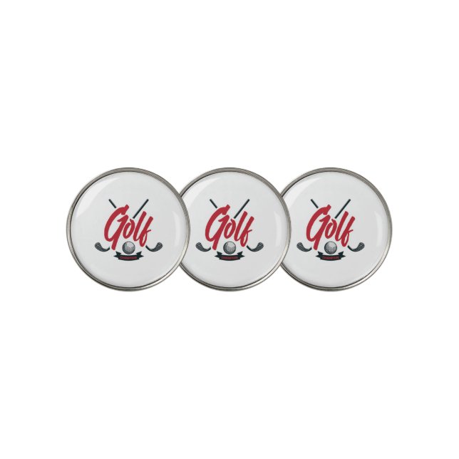 Red Script Professional Golf Ball Markers - Set 3 (3 Up)