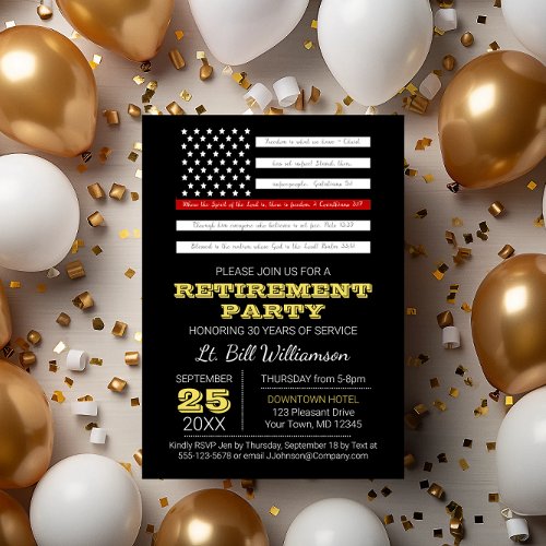 Red Scripture Flag Retirement Party