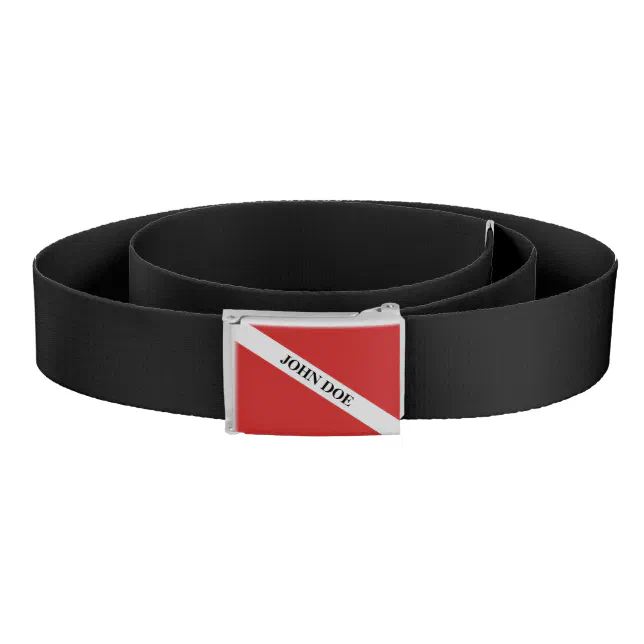 RED SCUBA FLAG BELT DIVERS+ FLAG SYMBOL BELT Zazzle
