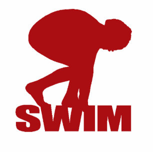 RED SCULPTURE SWIMMER KEY CHAIN