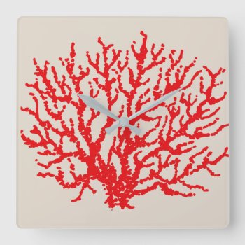 Red Sea Coral Wall Clock by suncookiez at Zazzle