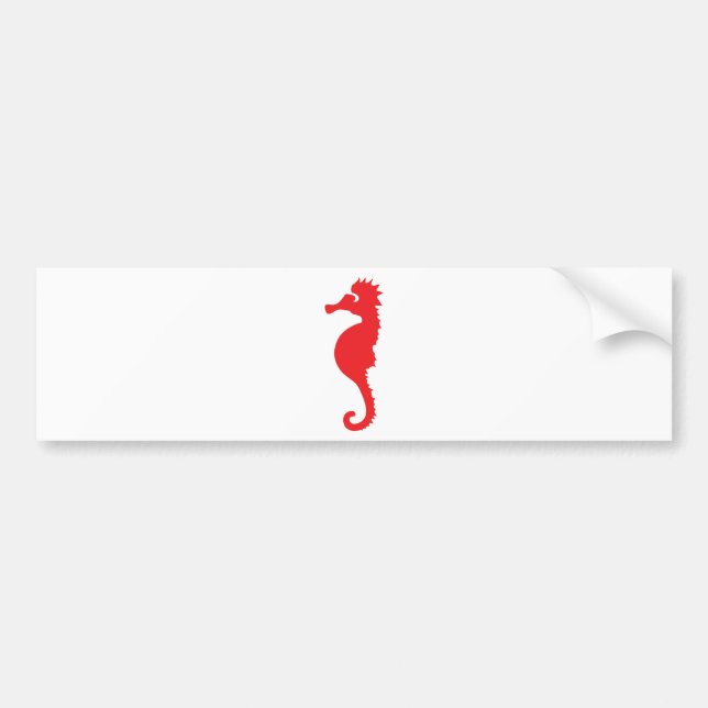 red sea horse icon bumper sticker (Front)