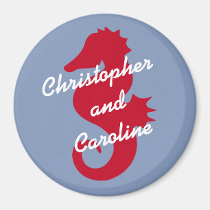 Red Sea Horse Personalized Stateroom Door Marker Magnet