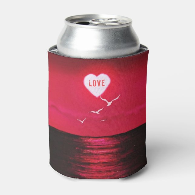 Red Sea Sunset Love Can Cooler (Can Front)