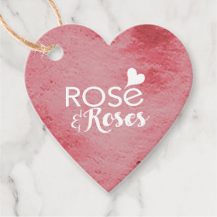 Red & Seafoam Green Rosé & Roses Valentines Gift Favor Tags