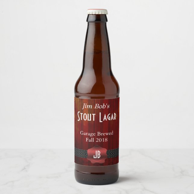 Red Seal Monogrammed Custom Beer Label (Front)
