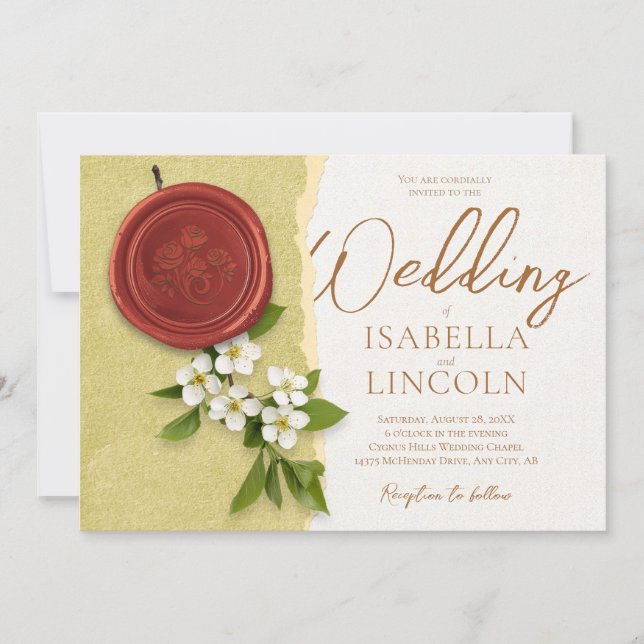 Red Seal Wedding Invitation (Front)