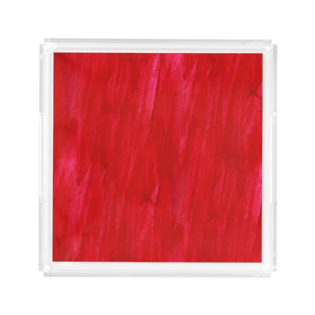 Red Seamless Background Abstract And Watercolor Acrylic Tray (Front)