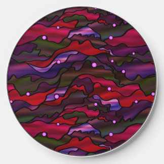 Red Seascape Stained Glass Abstract Wireless Charger