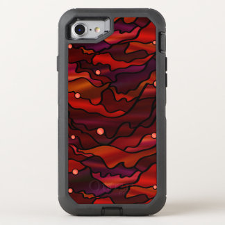 Red Seascape Stained Glass Style OtterBox Defender iPhone SE/8/7 Case