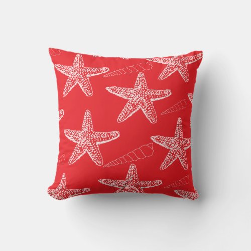 Red Seashell Pillow